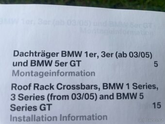 BMW e90 e87 e81 5er GT střešní nosiče originál - 3