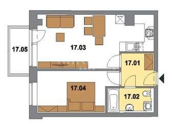 Nymburk - pronájem bytu 2+kk/B/P 44 m2, okr. Nymburk - 3