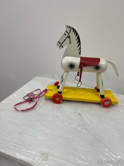 Dřevěná hračka koníka retro - 3