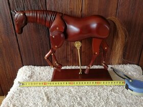 Kůň dřevo pohyblivý model koně dřevo nový - 3