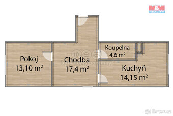 Pronájem bytu 3+kk, 45 m², Dnešice - 3
