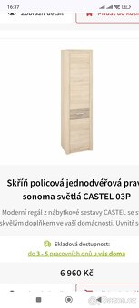 Obývací stěna Sonoma  světlá Castel - 3