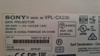 Projektor SONY VPL-CX236 - 3
