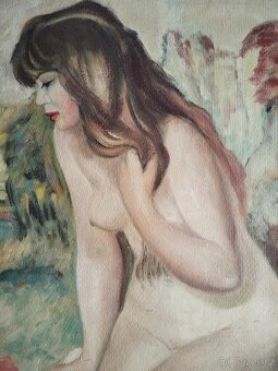 obraz NAHÁ DÍVKA, akt, olej, nesignováno - 3