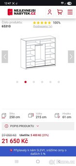 Nová šatní skříň 250cm s posuvnými dveřmi - 3