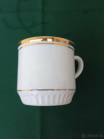 Krásný porcelánový retro hrnek se zl.proužkem - 3
