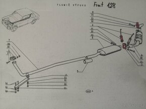 Sada uchycení zadního tlumiče výfuku Fiat 127/128 - 3
