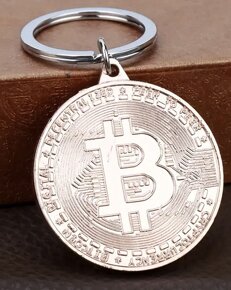 Přívěšek na klíče BIT.COIN Zlatý, stříbrný a rose. - 3
