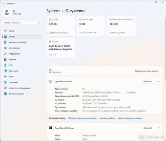 Herní PC - Ryzen 5600G, 32GB RAM, 1TB NVME, RX6700, WIN11 - 3