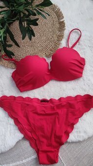 Červené extra push-up plavky H&M vel. S-M - 3