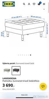 Pohovka LANDSKRONA 3 s podnožkou - 3