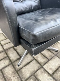 Koženkové křeslo Siesta 2 otočné ušák - 3