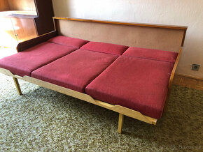 Starožitná rozkládací sedačka, valenda nebo postel + matrace - 3