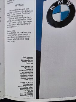 BMW E30 325 325i 325is 1987 BROŽURA KATALOG - 3