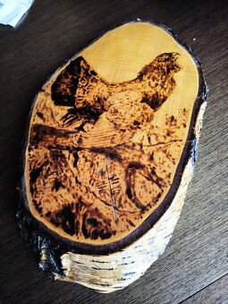 obraz myslivecký vypalovaný 46x29x3,5 cm - 3