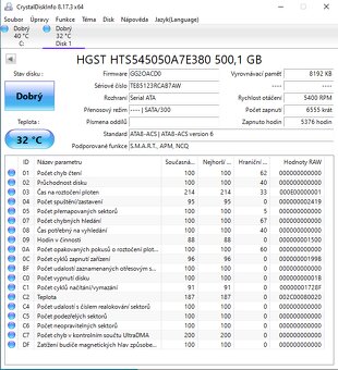 HGST 500GB 5,4K 8MB SATA 2,5'' HTS545050A7E380 - 3
