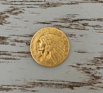 2 1/2 Dollars 1912 Indian Head – Quarter Eagle ZLATÁ MINCE - 3