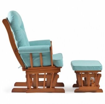 Prodávám Houpací křeslo, kojící křeslo s podnožkou modrá lát - 3