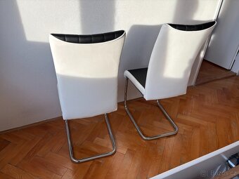 Jídelní židle Vertical, černá/bílá ekokůže - 3