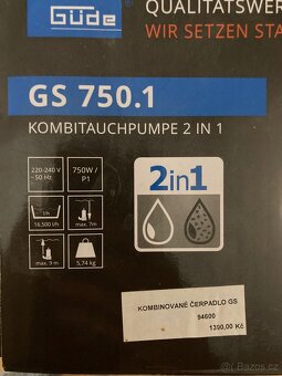 Ponorné kalové čerpadlo Güde GS 750.1 2in1 - 3