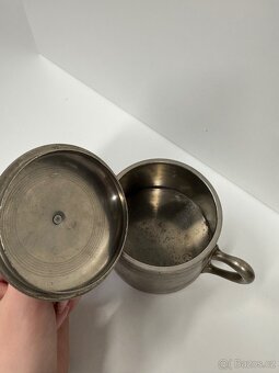 Retro kovová cukřenka s víčkem - 3