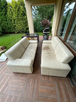Dvě kožené 3-sedačky - za odvoz - 3