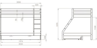 Bílá patrová postel - 3