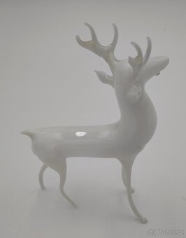 Luxusní skleněný foukaný Vánoční jelen 10cm - 3