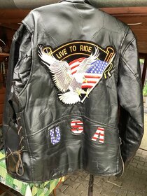 Moto bunda kožená černá - 3