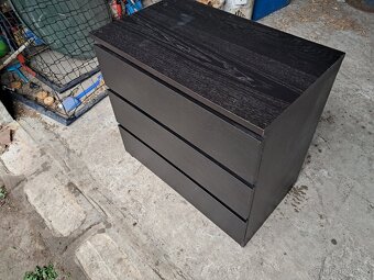 Ikea komoda Malm černá 3 zásuvky - 3