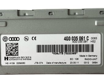 Řídící jednotka autorádia 4G0035061C Audi Q7 4L FL r.v. 2011 - 3