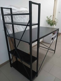 Psací stůl Loft s poličkami, černý. 120x60 cm - 3