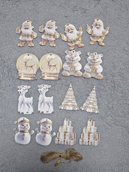 16 kusů vánočních dřevěných ozdob - 3