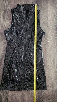 Černé pvc šaty vel.S - 3