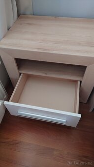 Noční stolky s osvětlením, dřevěný dekor - 3