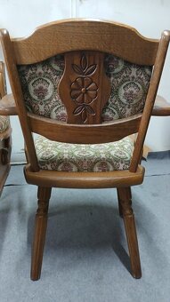 Rustikální masivní rohová lavice+2 ks masivních židlí - 3