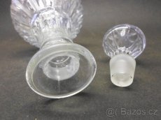 STARÁ NÁDHERNÁ KARAFA ČIRÉ LISOVANÉ SKLO LIBOCHOVICE TOP STA - 3