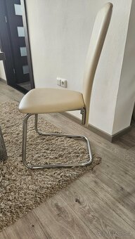 Koženkové židle s nerezovým ramem - 3