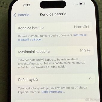 APPLE IPHONE 15 PRO 256GB ČERNÝ TITAN-BATERIE 100%-ZÁRUKA - 3