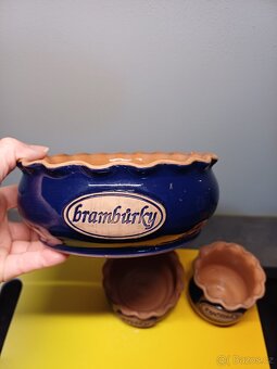 Keramická sada na dobroty, modrá barva - 3