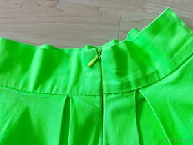 Neonově zelená skater sukně - 3