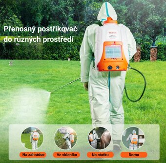 přenosný postřikovač VEVOR 15L s 8 nástavcemi - nový - 3