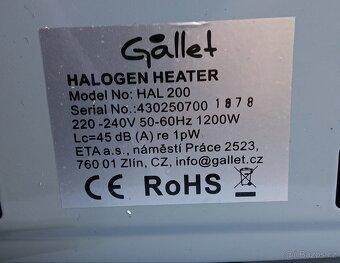 Halogenový přímotop 400/800/1200W - 3