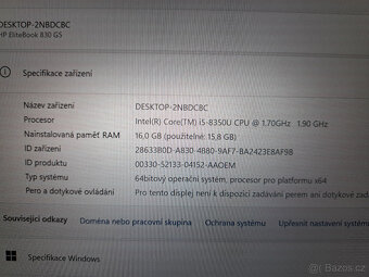HP EliteBook 830 G5 i5/16GB/SSD 512GB/záruka - 3