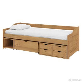 Kvalitní jednolůžková elegantní postel masiv s úložným prost - 3