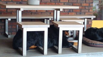nerezový industriální stůl lavice a komín - 3