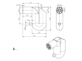 Bezpečnostní přepad - sifon - odtok DN 100 - 3