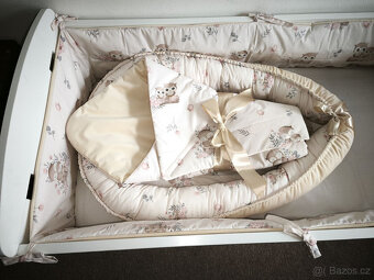 Nová souprava do postýlky sovičky+vanilkový velvet - 3