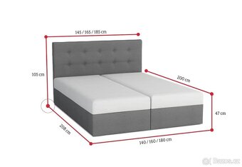 Čalouněná postel s úložným prostorem a matracemi 180 x 200 - 3