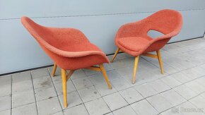 Křesla s laminátovou skořepinou červená - 3